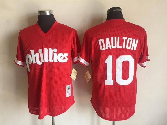 2017 MLB Philadelphia Phillies #10 Darren Daulton Red Throwback Jerseys